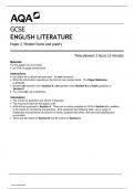 gcse aqa 2024 english literature paper 2 ( modern texts and poetry)