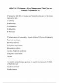 AHA PALS Pulmonary Case Management Final Correct Answers Guaranteed A+