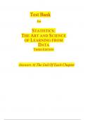 Test Bank For STATISTICS, THE ART AND SCIENCE OF LEARNING FROM DATA THIRD EDITION Answers At The End Of Each Chapter