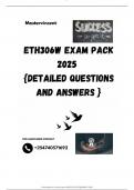 ETH306W EXAM PACK 2025  {DETAILED QUESTIONS AND ANSWERS }