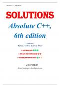 Solutions for Absolute C++ 6th Edition by Walter Savitch, Chapters 1-20