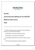 NU 664 (HU-AGACNP) Clinical Decision-Making for the AGACNP Midterms (Qns & Ans) 2025.