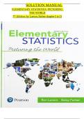 Solution Manual for Elementary Statistics: Picturing the World, 7th Edition by Larson, 9780134683416, Covering Chapters 1-11 | Includes Rationales