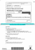 2024 Pearson Edexcel Level 3 GCE Politics Advanced PAPER 2: UK Government and Non-core Political Ideas JUNE Question Paper and Mark Scheme MERGED