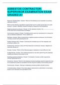 ASBESTOS CONTRACTOR-SUPERVISOR EXAMINATION EXAM GRADED A+ 