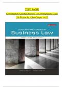 Test Bank For Contemporary Canadian Business Law 12th Edition By John A Willes, John H Willes Chapter 1-35