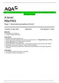 AQA A-Level POLITICS Paper 1 Government and politics of the UK Question Paper &  Marking Scheme 