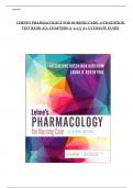 Lehne's Pharmacology for Nursing Care, 11th Edition Test Bank All Chapters (1-112) | A+ ULTIMATE GUIDE