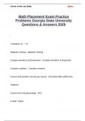 Math Placement Exam Practice Problems Georgia State University Questions & Answers 2025