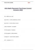 UGA Math Placement Test Exam Correct Answers 2025