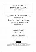 Solution Manual for Precalculus: A Right Triangle Approach 5th Edition (Bittinger, 2015), Chapters 1-11 | All Chapters  