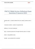 PSAT 8-9 Math Section-Definitions Exam Questions & Answers 2025