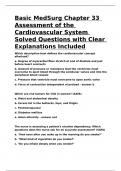 Basic MedSurg Chapter 33 Assessment of the Cardiovascular System Solved QuestionsBasic MedSurg Chapter 33 Assessment of the Cardiovascular System Solved Questions