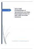 WGU D388 Fundamentals of Spreadsheets and Data Presentation Exam 2 || With 100% Accurate Solutions