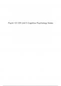 Psych 101 ER Unit 5 Cognitive Psychology Exam 1 Prep Questions with Complete Solutions Graded A+ |  Latest Updated 2025