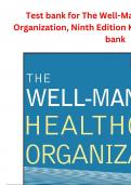 Test bank for The Well-Managed Healthcare Organization, Ninth Edition Kenneth R. White Test bank 