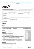 BUNDLE>>>AQA A-level LAW 2024 Question Paper and Final Mark scheme Complete Set  