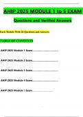 AHIP 2025 Module 1 to 5 Exam Questions and Verified Answers, 100% Guaranteed Pass Updated 2025 / 2026