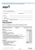 BUNDLE>>>AQA  A-level PHILOSOPHY 2024 Question Paper and Final Mark scheme Complete Set  