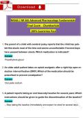 NR 565 Final Exam / NR565 Advanced Pharmacology Questions with Answers (2025 / 2026) (Verified Answers)- Chamberlain