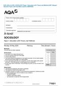 2024 AQA A-LEVEL SOCIOLOGY Paper 1 Education with Theory and Methods MAY Merged Question Paper and Final Mark scheme {VERIFIED}