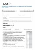 BUNDLE>>>AQA A-level MATHEMATICS  2024 Question Paper and Final Mark scheme Complete Set  