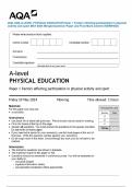 BUNDLE>>>AQA  A-level PHYSICAL EDUCATION 2024 Question Paper and Final Mark scheme Complete Set  