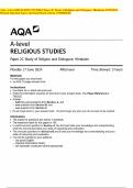 AQA A-level RELIGIOUS STUDIES Paper 2C Study of Religion and Dialogues: Hinduism JUNE2024 Merged Question Paper and Final Mark scheme {VERIFIED}