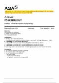 AQA A-LEVEL PSYCHOLOGY Paper 3 Issues and options in psychology JUNE 2024 Merged Question Paper and Final Mark scheme {VERIFIED}