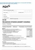 AQA GCSE RELIGIOUS STUDIES (SHORT COURSE) Section 2 Christianity MAY 2024 Merged Question Paper and Final Mark scheme {VERIFIED}