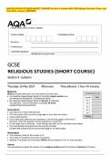 AQA RELIGIOUS STUDIES (SHORT COURSE) Section 4 Judaism MAY 2024 Merged Question Paper and Final Mark scheme {VERIFIED}