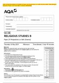 AQA GCSE RELIGIOUS STUDIES B Paper 2A Perspectives on faith (themes) MAY 2024 Merged Question Paper and Final Mark scheme {VERIFIED}