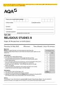 AQA GCSE RELIGIOUS STUDIES B Paper 2X Perspectives on faith (Islam) MAY 2024 Merged Question Paper and Final Mark scheme {VERIFIED}