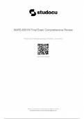 NURS-6501N Advanced Pathophysiology Fall 2024 - 2025 NURS-6501N Final Exam Comprehensive Review Questions with Verified Solutions | 100% Pass | Graded A+ |