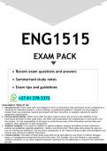 ENG1515 EXAM PACK 2025 - DISTINCTION GUARANTEED