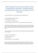 2025 Updated CA Life Insurance Exam Prep | Comprehensive Questions, Verified Answers, and Rationales | Boost Your Confidence for A+ Success!