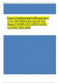 Test Bank Egan's Fundamentals of Respiratory Care 12th Edition by Robert M. Kacmarek , James K. Stoller ISBN:9780323511124 | Complete Guide A+