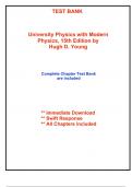 Test Bank for University Physics with Modern Physics, 15th Edition by Young (All Chapters included)