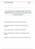 Introduction To Engineering Chemical Engineering Presentation Questions And Answers 2025