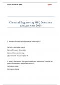 Chemical Engineering MCQ Questions And Answers 2025