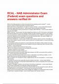 RCAL - NAB Administrator Exam (Federal) exam questions and answers verified A+