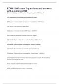 ECON 1000 exam 2 questions and answers with solutions 2025