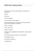 FGCU Civic Literacy Exam questions and answers.