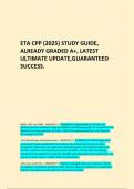 ETA CPP (2025) STUDY GUIDE, ALREADY GRADED A+, LATEST ULTIMATE UPDATE,GUARANTEED SUCCESS.