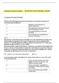 Community Nursing Test Banks QUESTIONS AND ANSWERS A GRADE