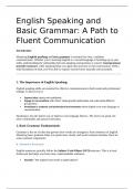 Class notes English Speaking And Basic Grammar  