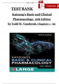 TEST BANK For Katzung's Basic and Clinical Pharmacology, 16th Edition By {Todd W. Vanderah, 2024,} Verified Chapters 1 - 66, Complete Newest Version