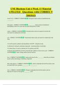 UNE Biochem Unit 4 Week 13 Material  UPDATED Questions with CORRECT  Answers 