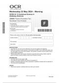 OCR GCSE (9–1) Combined Science A (Gateway Science) J250/05 Physics (Foundation Tier)  question paper june 2024 