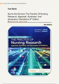 Bank-  Burns And Grove's The Practice Of Nursing Research: Appraisal, Synthesis, And Generation Ofevidence 9th Edition By Jennifer R. Gray , Susan K. Grove